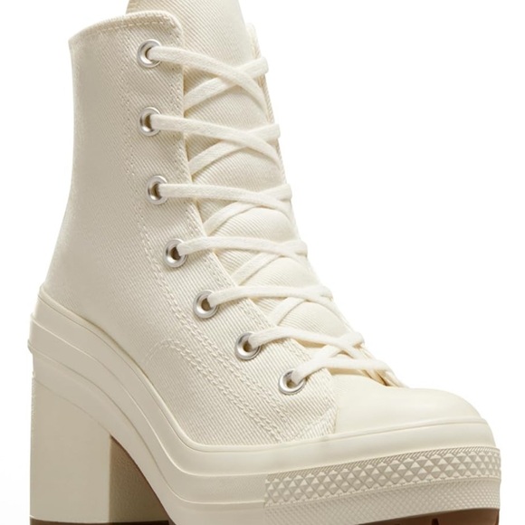 Converse Women's Cream Heeled Boots - Picture 7 of 7